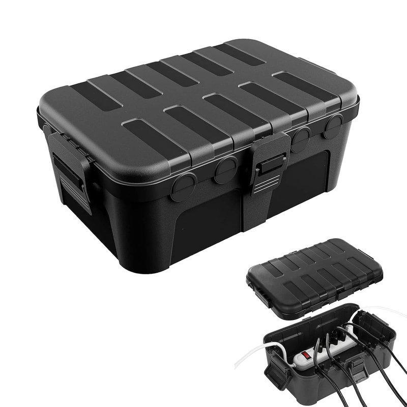 Extra Large Outdoor Waterproof Electrical Box, Weatherproof Outdoor Outlet Cover with 6 Cable Entry, IP54 Water proof Electrical Connection Box for Outlet, Timer, Plug, Socket, Power Strips