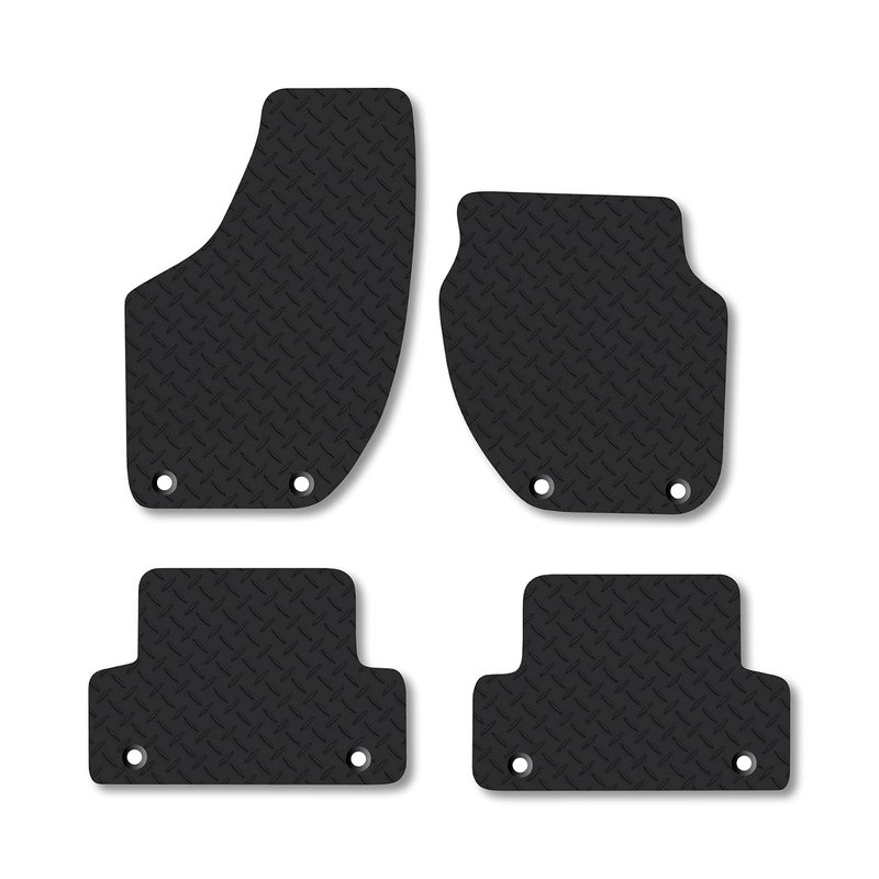 Volvo V40 (2012-2019) [8 Clip] Heavy Duty Thick Rubber Car Mats Accessories Tailored Fit Front Rear Set Compatible Accessory Waterproof Durable Non-Slip 5mm Full Coverage Protection with Clips
