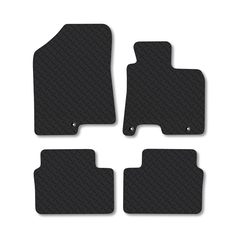 Hyundai i30 (2012-2017) Heavy Duty Thick Rubber Car Mats Accessories Tailored Fit Front Rear Set Compatible Accessory Waterproof Durable Non-Slip 5mm Full Coverage Protection with Clips