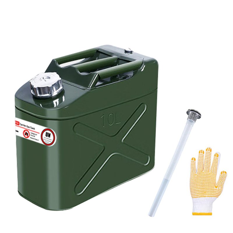 Zemoeng 10L Metal Jerry Can Petrol Can with Flexible Spout for Diesel, Petrol - UN Approved Fuel Can