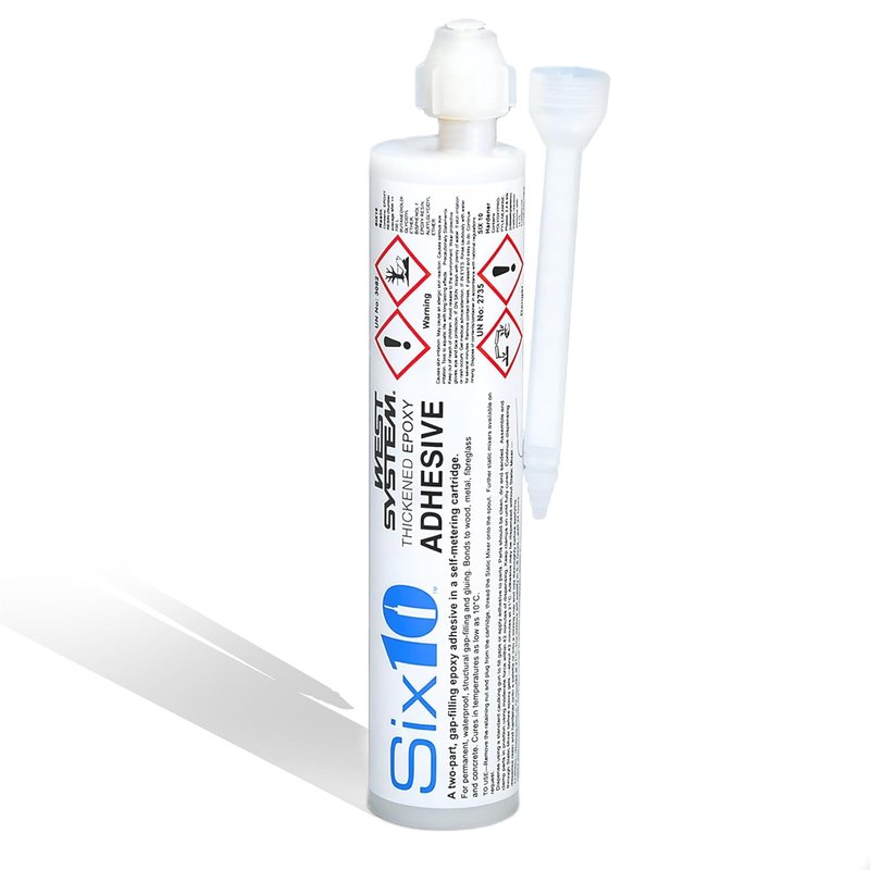 WEST SYSTEM Six10 Cartridge Epoxy Adhesive, 180ml - Extra Strong, Heavy Duty Waterproof Adhesive for Wood, Metal, Plastic, Outdoor Furniture, Skirting & Ceramic - Nail-Free Adhesives for DIY Repair