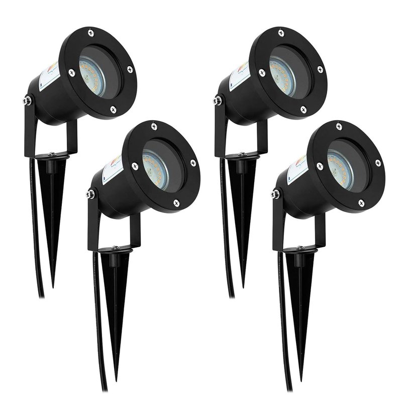 Wondlumi 4X Garden Spike Lights, Upgraded GU10 Spot Light Mains Powered 240V Landscape Spotlights IP65 Waterproof Outdoor Garden Uplights for Pathway Yard Patio, No Bulbs