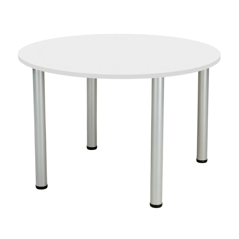 Office Hippo Circular Office Table, Sturdy & Robust Round Table Desk, Circular Work Table For Home Office, Ideal For Canteen, Boardroom or Meeting Room, Versatile Desk Table - White