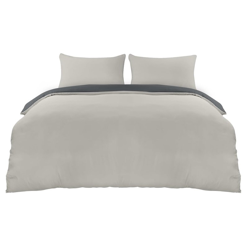 Utopia Bedding King Size Duvet Cover - Pack of 8 - Soft Microfibre Polyester - Bedding Quilt Cover Set, with Pillow cases (Grey/Light Grey)