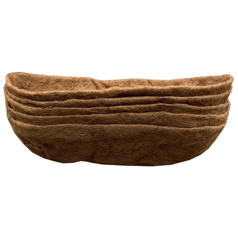 Selections Preformed Coco Liner Extra Deep for Garden Wall Basket Hayrack Trough Planter (60cm / 24 Inch) – Pack of 5