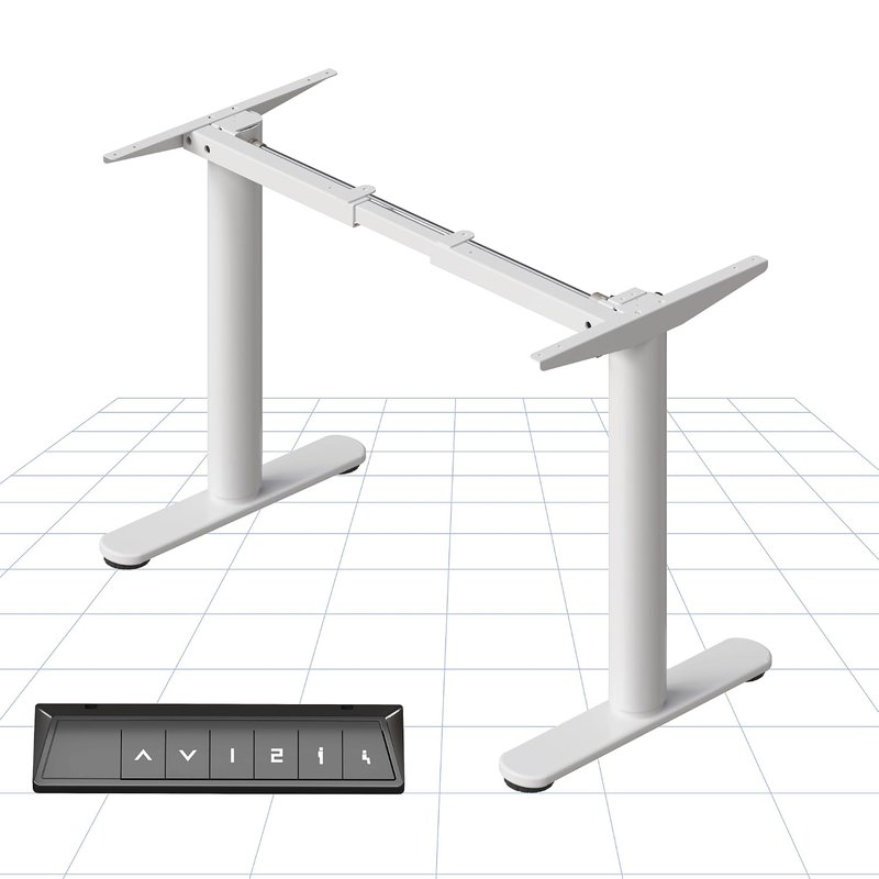 FLEXISPOT CylineX Electric Standing Desk Frame with Round Legs, Height Adjustable Sit-Stand with Memory Control Panel and Anti-Collision System, Black