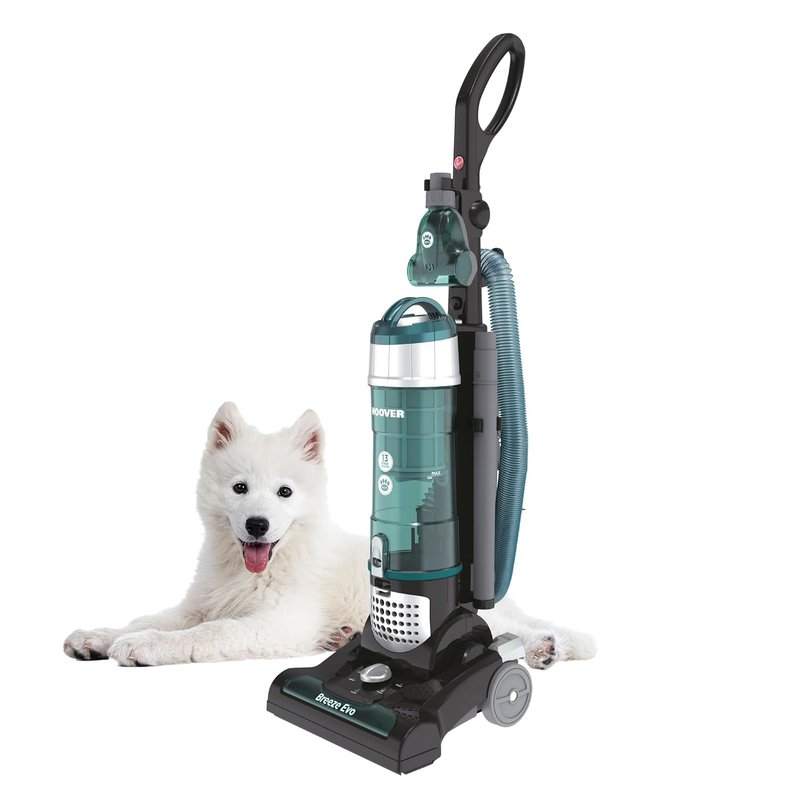 Hoover Breeze EVO Pets Upright Vacuum Cleaner, 850w Lightweight Corded Bagless Pet Hair Vacuum, 3L Bin, 4.5m Hose, Pet Tool, Long Reach for Carpets Hard Floors Stairs [TH31B002001]