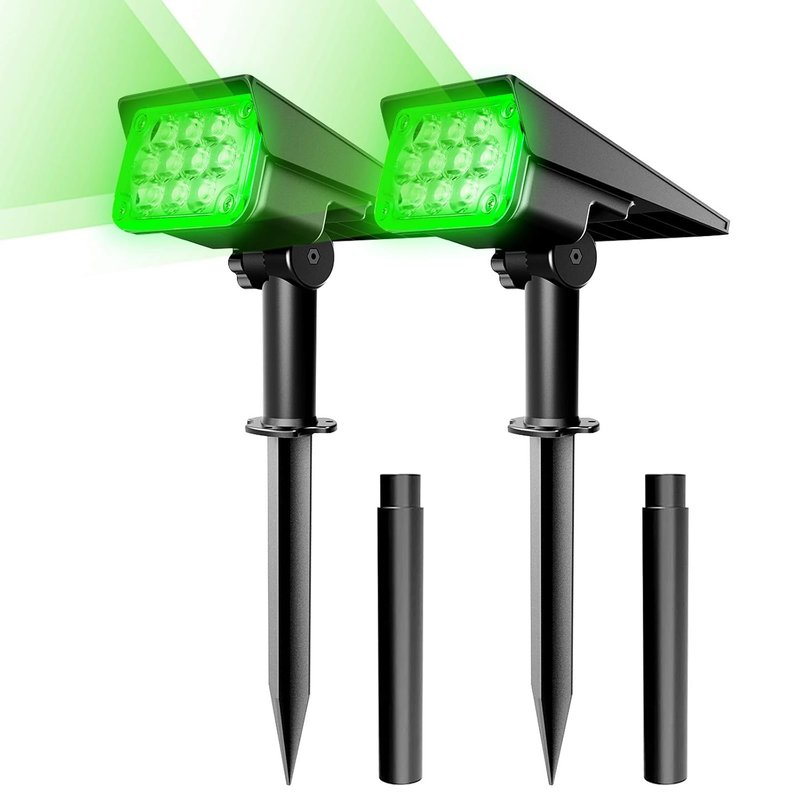 NATPOW Led Solar Spotlights, Outdoor Graden Lights, IP65 Waterproof Solar Powered Security Light Landscape Light, Auto on/Off,In-ground/Wall Light for Garden,Patio,Driveway,Pond,Deck.(Green)