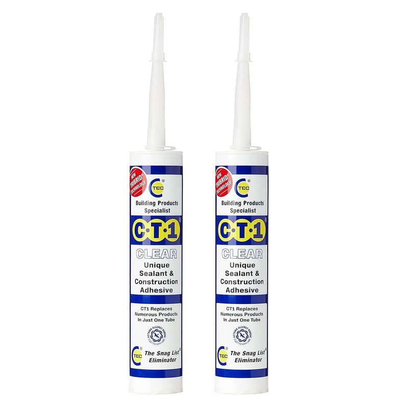 2 x CT1 Clear Sealant Adhesive Clear 290ml, Paste