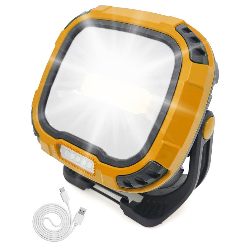 MOXTOYU 50W LED Rechargeable Work Light, 6 Modes 4 Brightness Modes Portable Work Light 4500LM, Display Power Function Floodlight Waterproof & USB Charging, Suitable for Outdoor Camping, Fishing