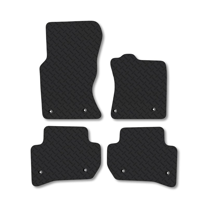 Jaguar F Pace (2016+) Heavy Duty Thick Rubber Car Mats Accessories Tailored Fit Front Rear Set Compatible Accessory Waterproof Durable Non-Slip 5mm Full Coverage Protection with Clips