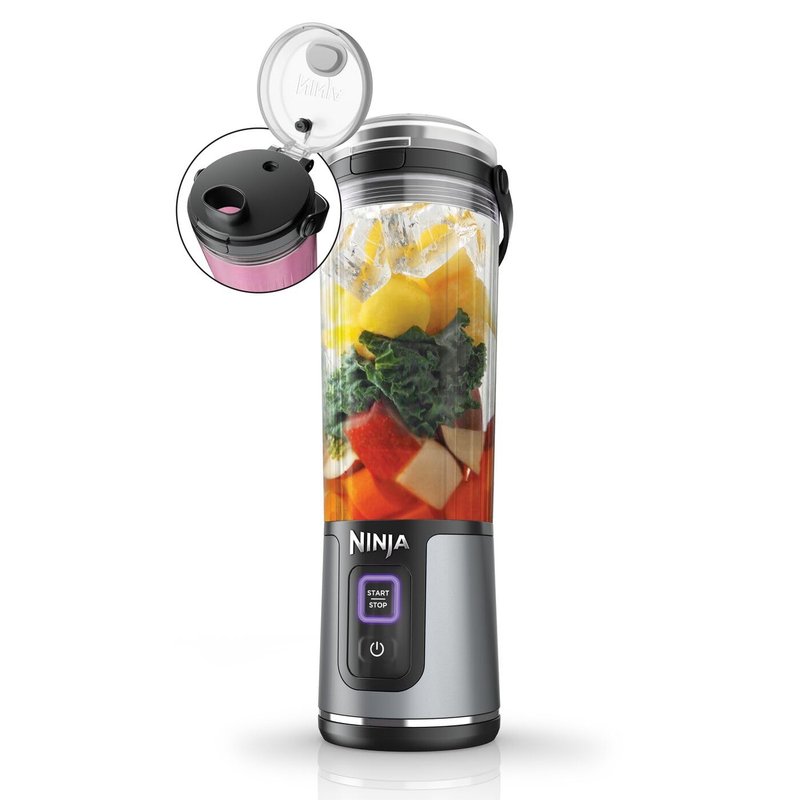 Ninja Blast Portable Blender, 530ml, Leakproof Lid & Sip Spout, Powerful Cordless Mini Blender, Rechargeable, Portable Smoothies, Protein Shakes, Blends Ice & Frozen Fruit, Black, BC151UKBK