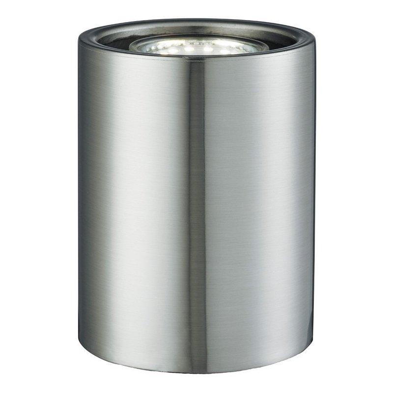 Small and Contemporary Satin Chrome LED Table/Floor Lamp Uplighter by Happy Homewares