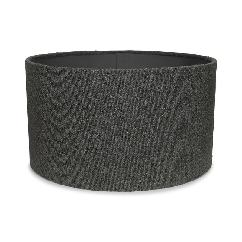 MiniSun | Medium Modern Charcoal Grey Boucle Drum Light Shade | Lamp Shades, Home Décor & Improvement Essential | 35cm Shade Width
