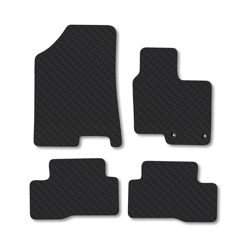 Hyundai Tucson (2021+) [Hybrid] Heavy Duty Thick Rubber Car Mats Accessories Tailored Fit Front Rear Set Compatible Accessory Waterproof Durable Non-Slip 5mm Full Coverage Protection with Clips