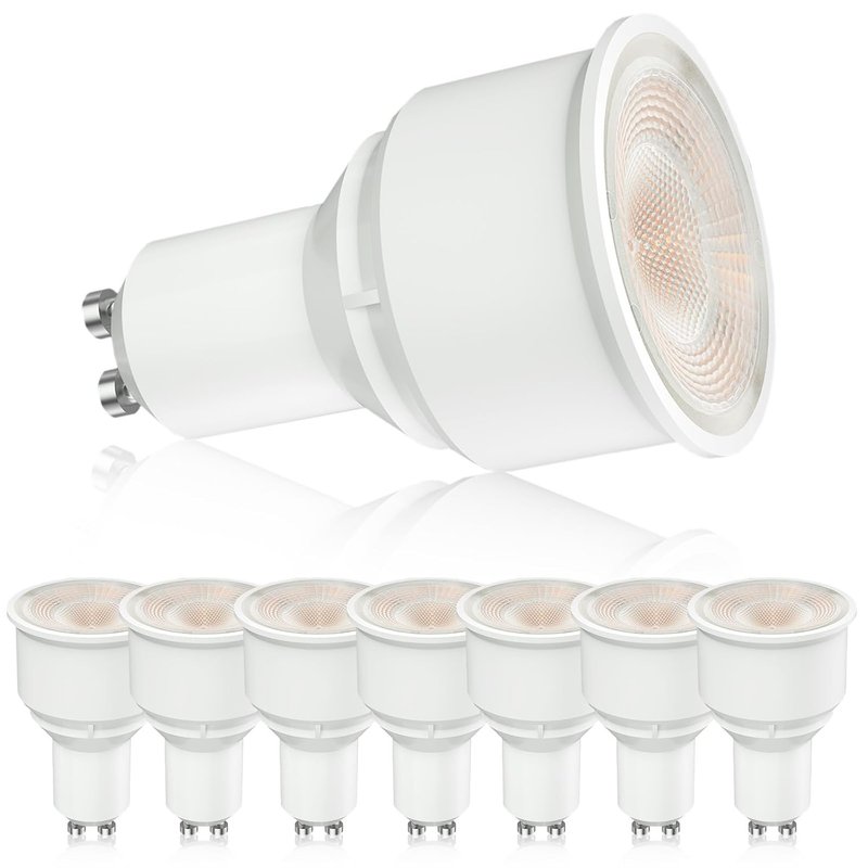 Lamptobe 9W GU10 Long Neck LED Bulbs, Long Barrel GU10 LED Spotlight Bulbs Cool White Daylight 6000K, Low Energy Equivalent 90W Bulbs for Ceiling Light, 38° Beam Angle, Non-dimmable, 8-Pack