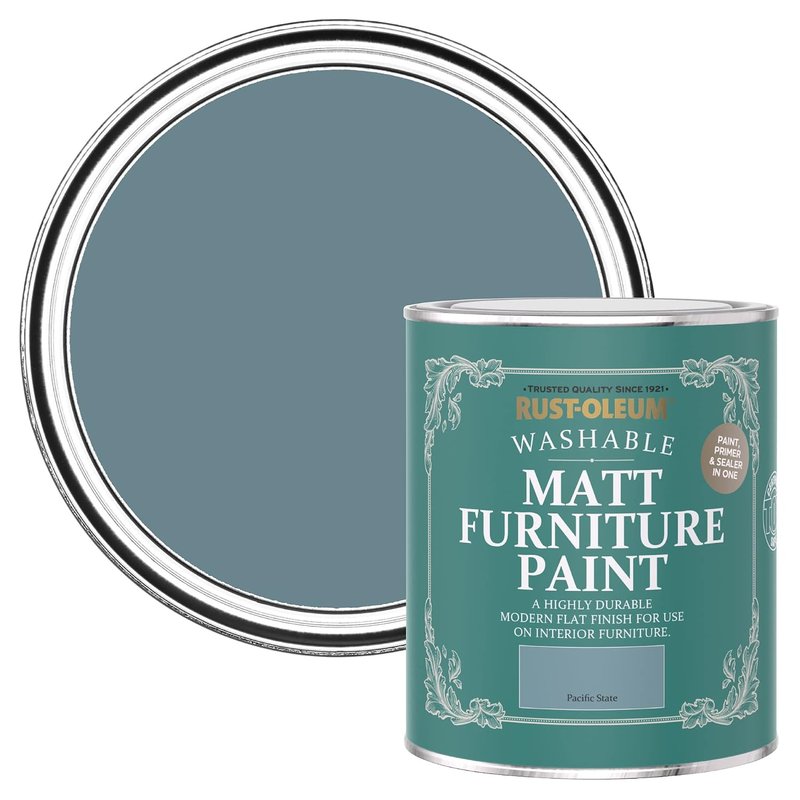 Rust-Oleum Blue Furniture & Skirting Board Paint in Matt Finish - Pacific State 750ml