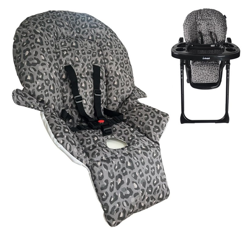 My Babiie MBHC8 Premium Highchair Seat Cover Only with 5-Point Harness - Padded PVC Seat Cover, Easy Clean, Seat Cushion Compatible with My Babiie MBHC8 - Black Leopard