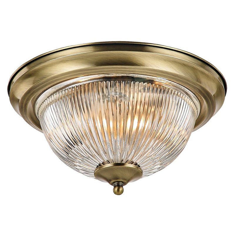 Happy Homewares Traditional Antique Brass IP44 Bathroom Ceiling Light Fitting