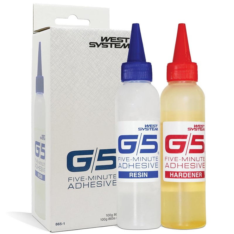 WEST SYSTEM G/5 5 Minute Epoxy Glue - Strong Instant Adhesive Resin for Metal, Wood & More - 2 Part Epoxy Resin for Quick Repairs - Great for Small fixes at Home, on the Boat & More