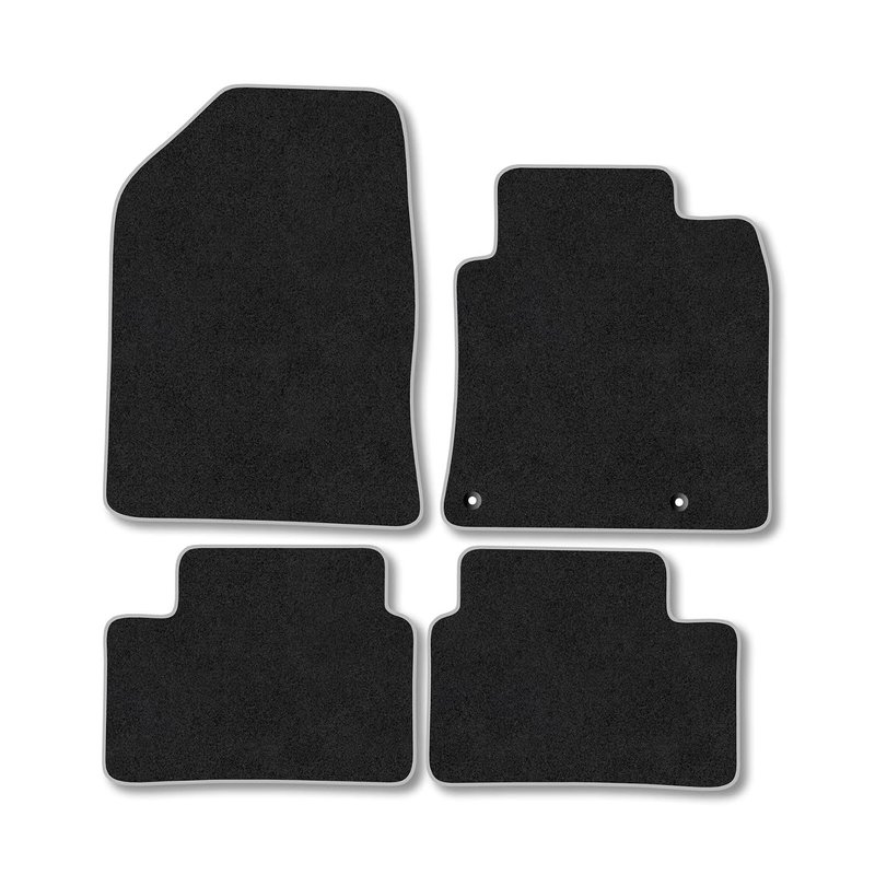 Kia XCeed (2019+) Car Mats Accessories Tailored Fit Carpet Floor Mats Non Slip Grey Trim Accessory Compatible Front Rear Set Anti Slip Full Coverage Granulated Backing Hand-Finished Clips