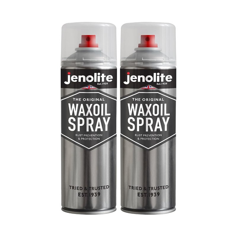 JENOLITE Waxoil Rust Prevention & Protection Aerosol Spray | 2x500ml | CLEAR | Waxoil Aerosol Spray for Cars, Vans & Motorbikes | Rust Protection Spray | Ideal Underseal For Cars