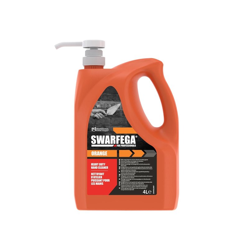 GENERIC Swarfega Orange Hand Wash, Solvent-Free Heavy Duty Hand Cleaner with Natural Scrub and Moisturisers, Gentle on Skin 4L Cartridge