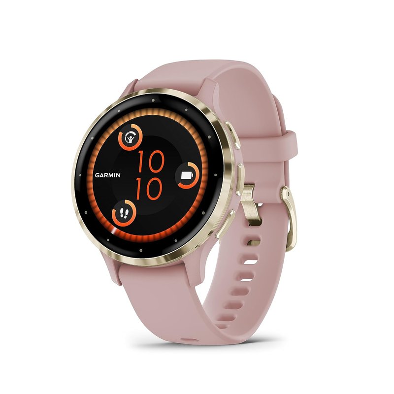 Garmin Venu 3S, 41mm GPS smartwatch, AMOLED touchscreen, all-day advanced health & fitness features, voice functionality, music storage, wellness smartwatch with up to 10 days battery life, Dust Rose