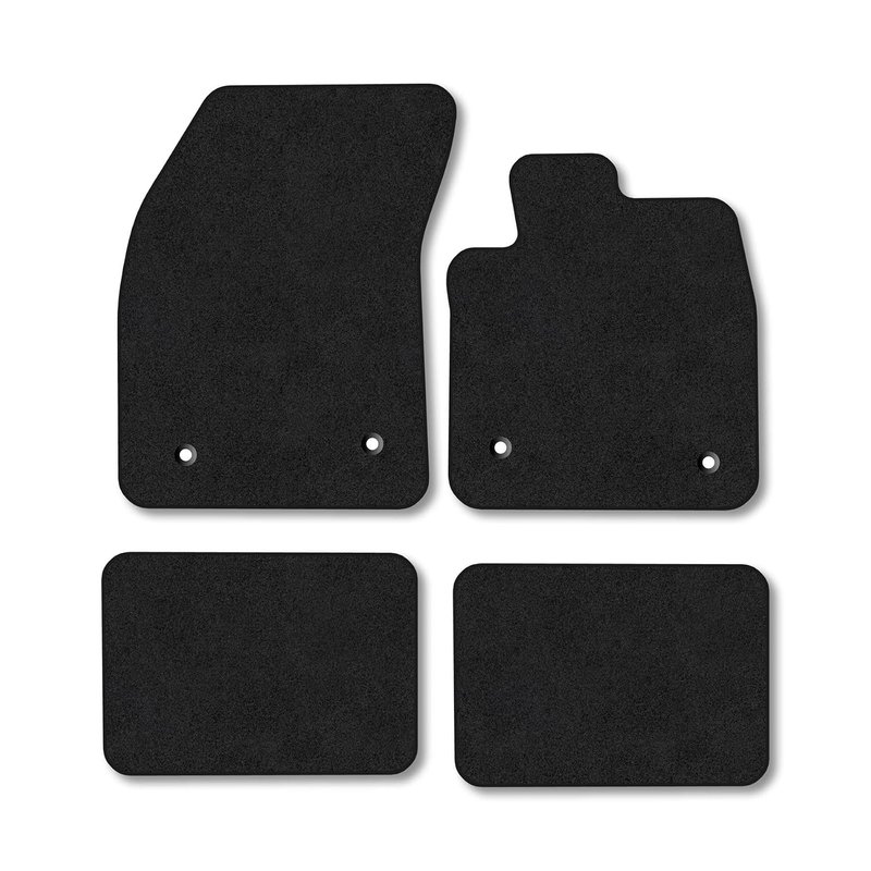 Ford Focus (2018+) [MK4] Premium Car Mats Accessories Tailored Fit Tufted-Pile Carpet Black Trim Non-Slip Floor Mats Full Coverage Compatible Accessory Full Front & Rear Set Hand-Finished with Clips