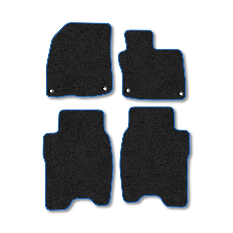 Car Mats Compatible With Honda Civic (2008-2012) Blue Trim Carpet Tailored Fit Car Floor Mats Set Accessory Custom Fit Water-Resistant Anti Slip Backing All Weather Full Coverage With Clips
