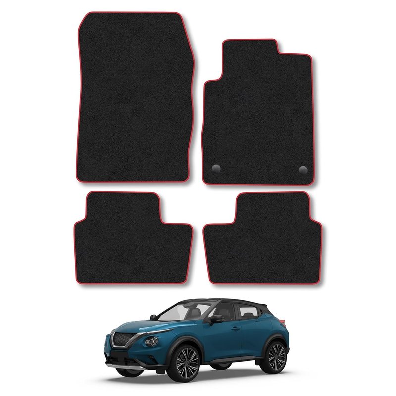 Nissan Juke (2019+) [F16 Facelift] Car Mats Accessories Tailored Fit Carpet Floor Mats Non Slip Grey Trim Accessory Compatible Front Rear Set Anti Slip Full Coverage Granulated Backing Hand-Finished
