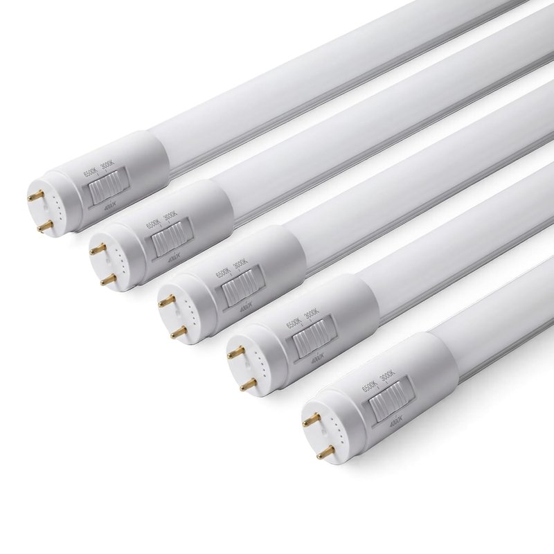 ENERJ T8 LED Tube Lights 2ft 60cm, 9W Color Switchable 3000K/4000K/6000K, Shatterproof Nano Plastic, 270° Beam Angle with Starters, 5-Pack