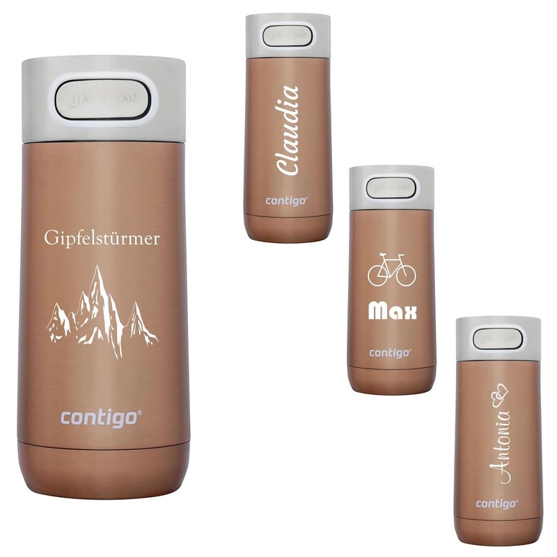 Contigo Luxe Autoseal Thermal Mug with Engraving - Name Stainless Steel Insulated Mug, Travel Mug, Coffee Mug to Go, Leak-Proof, Easy-Clean Lid, BPA-Free, 360 ml (White Zinfandel)
