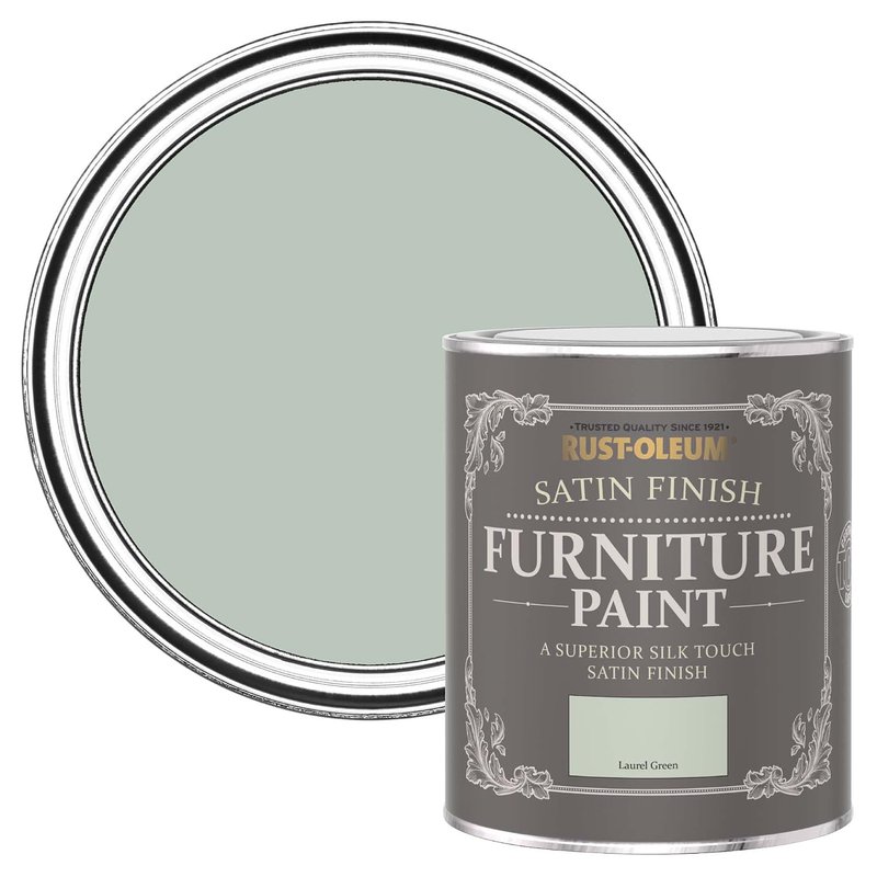 Rust-Oleum Green Furniture & Skirting Board Paint in Satin Finish - Laurel Green 750ml