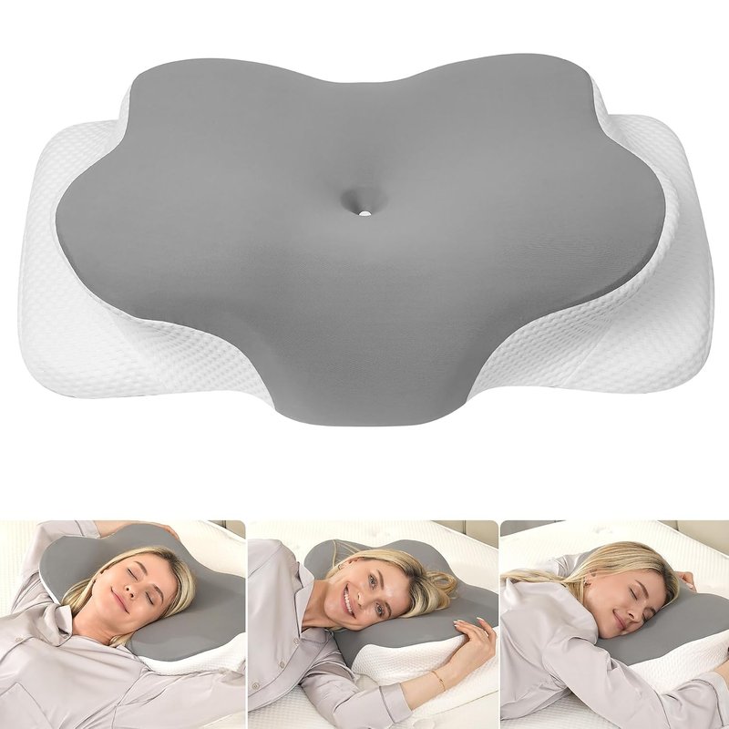 MULISOFT Memory Foam Pillow, Comfortable Pillow, Supportive Neck pillow, Ergonomic side sleeper pillow (grey)