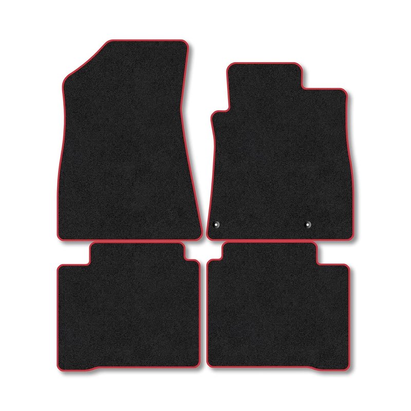Kia Niro HEV (2022+) Car Mats Accessories Tailored Fit Carpet Floor Mats Non Slip Red Trim Accessory Compatible Front Rear Set Anti Slip Backing Custom Fit Hand-Finished Full Coverage Clips