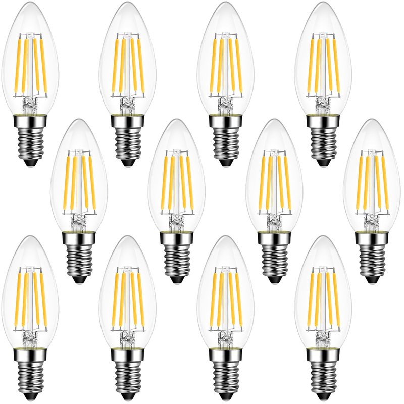 ANWIO E14 LED Bulbs,E14 Led Light Bulb Warm White 40W Incandescent Equivalent LED Candle Bulbs Small Screw,C35 4W SES Small Edison Led Bulb, 2700K, 470Lm,Non-Dimmable (6 Pack)