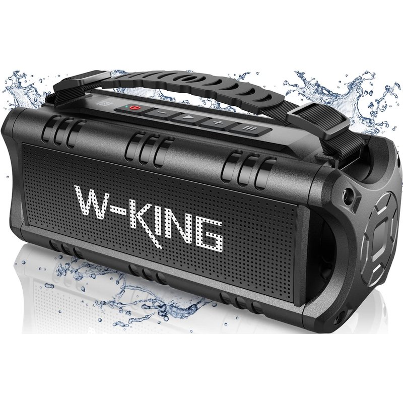 W-KING Bluetooth Speaker, 60W PEAK Portable Loud Speakers Wireless Bluetooth, IPX6 Waterproof Outdoor Speakers, 24H, EQ, AUX, TF Card, USB Playback, 30W Powerful Bass Speaker for Home, Party, Camping