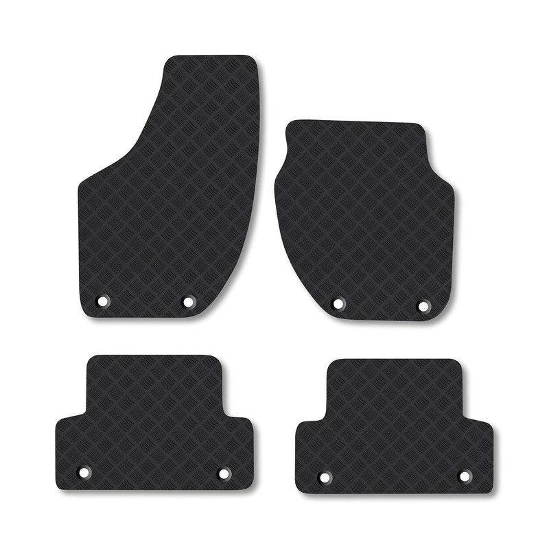 Volvo V40 (2012-2019) [8 Clip] Rubber Car Mats Accessories Tailored Fit Compatible Accessory Waterproof Protection Non-Slip Floor Mats Full Coverage Durable Front Rear Set Coverage with Clips