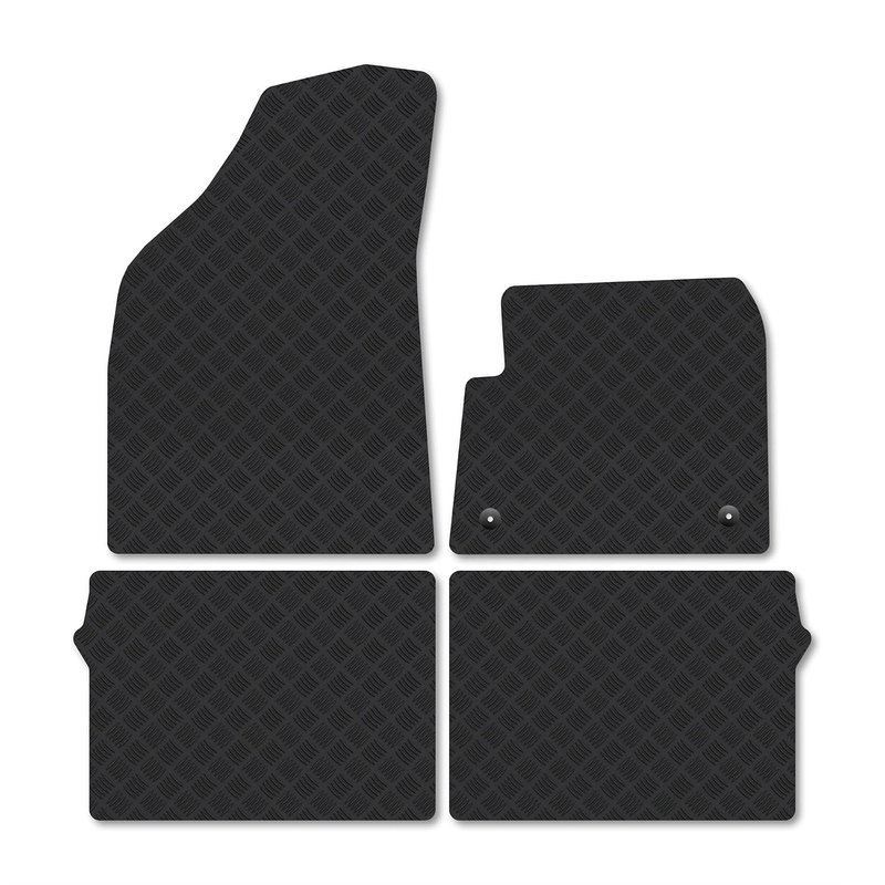 Vauxhall Frontera [Electric] (2025+) Rubber Car Mats Compatible with Accessories Tailored Fit Heavy-Duty Floor Mats Set Waterproof Durable Custom Fit 4 Pieces Water Resistant Easy-Clean With Clips