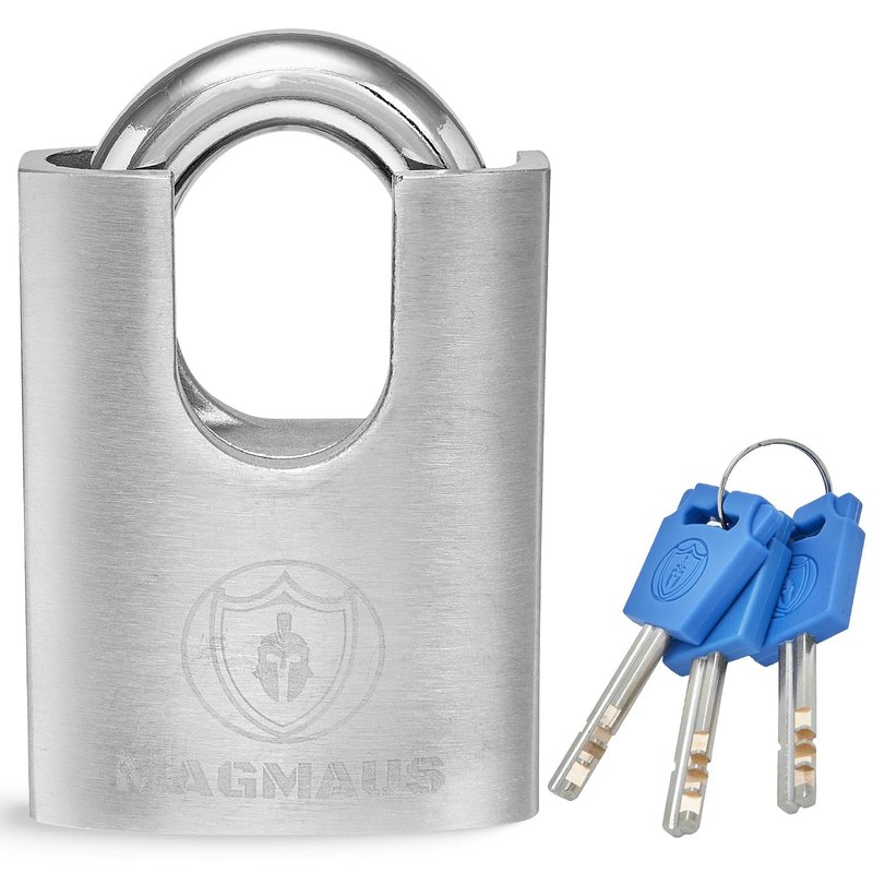 Magmaus® SDL50 [Never-Rust] Outdoor Padlock Heavy Duty Waterproof - [High Security Anti-Cut Shackle] - Ideal for Sheds, Gates, Containers