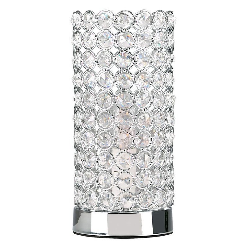 MiniSun | Modern Polished Chrome and Clear K9 Crystal Jewel Touch Table Lamp | Table Lamps, Home Décor & Improvement Essential | Includes 5W LED Bulb [3000K Warm White]