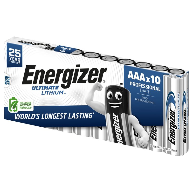 Energizer Ultimate Lithium AAA Batteries (10 Pack) - The World's Longest Lasting Triple A Battery - 100% Leak Proof Construction - 25 Year Shelf Life