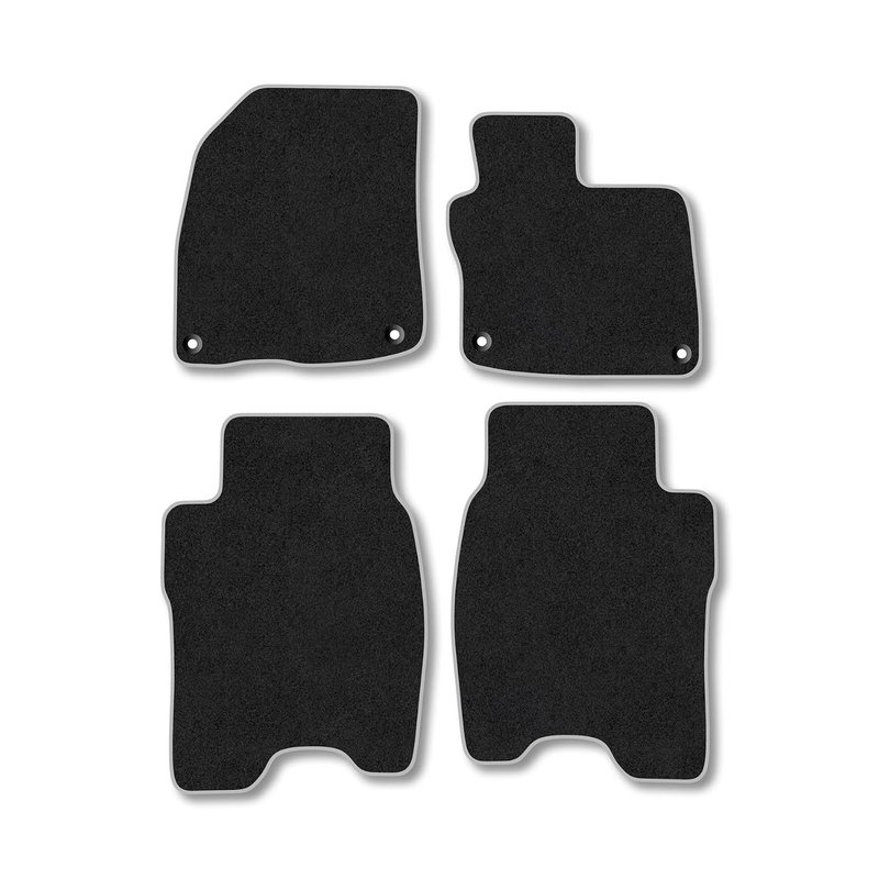 Car Mats Compatible With Honda Civic (2008-2012) Grey Trim Carpet Tailored Fit Car Floor Mats Set Accessory Custom Fit Water-Resistant Anti Slip Backing All Weather Full Coverage With Clips