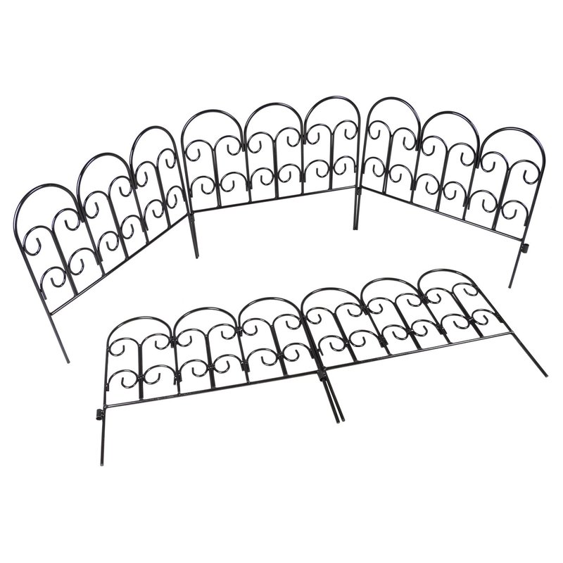 Woodside Decorative Garden Border Lawn Edging Steel Fence 5 Pack