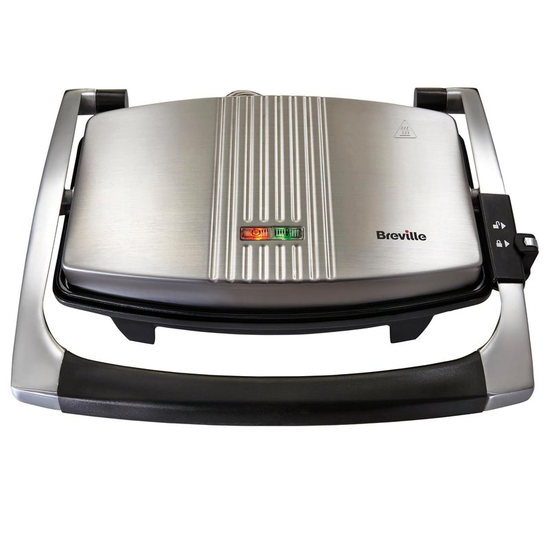 Breville Sandwich/Panini Press & Toastie Maker | 3-Slice | Stainless Steel [VST025], Silver