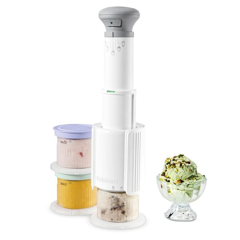 Cuisinart FastFreeze Ice Cream Maker – Quick 3-Minute Ice Cream Machine with 5 Presets – Compact, Easy to Clean, Half-Pint Capacity, ICE-FD10