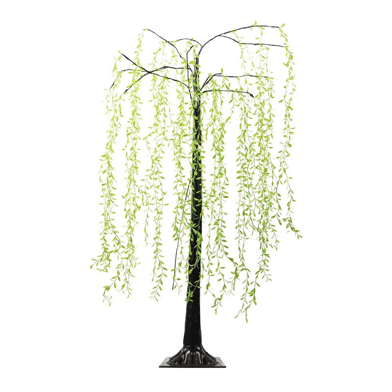 Gardenwize - 1.5m Solar Willow Tree Lights with 120 Warm White LEDs, Outdoor Solar Powered Garden Tree Light with Steady or Flash Mode, Decorative Garden Light