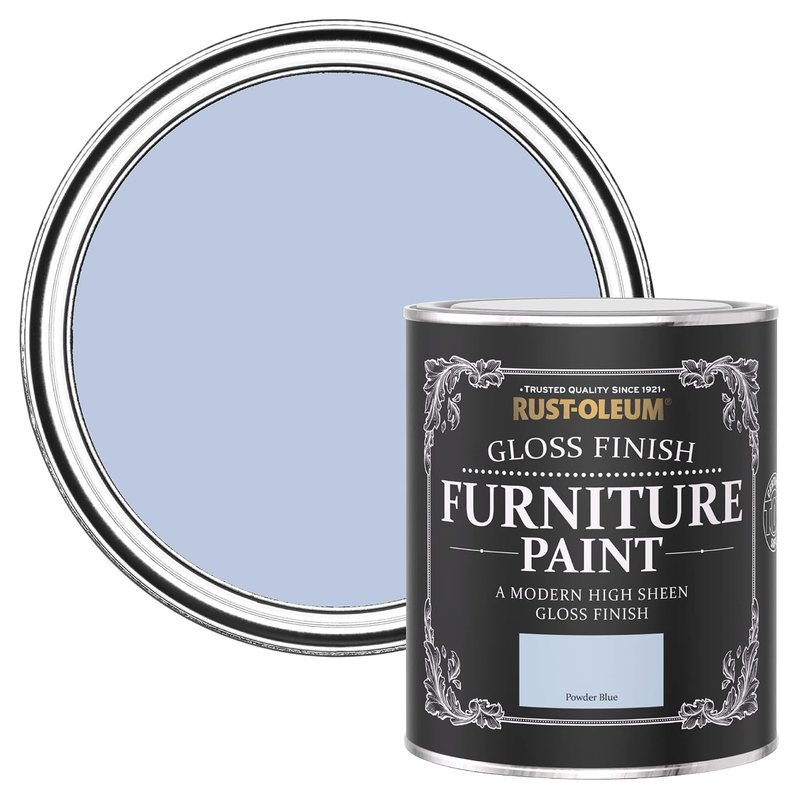 Rust-Oleum Light Blue Furniture & Skirting Board Paint in Gloss Finish - Powder Blue 750ml