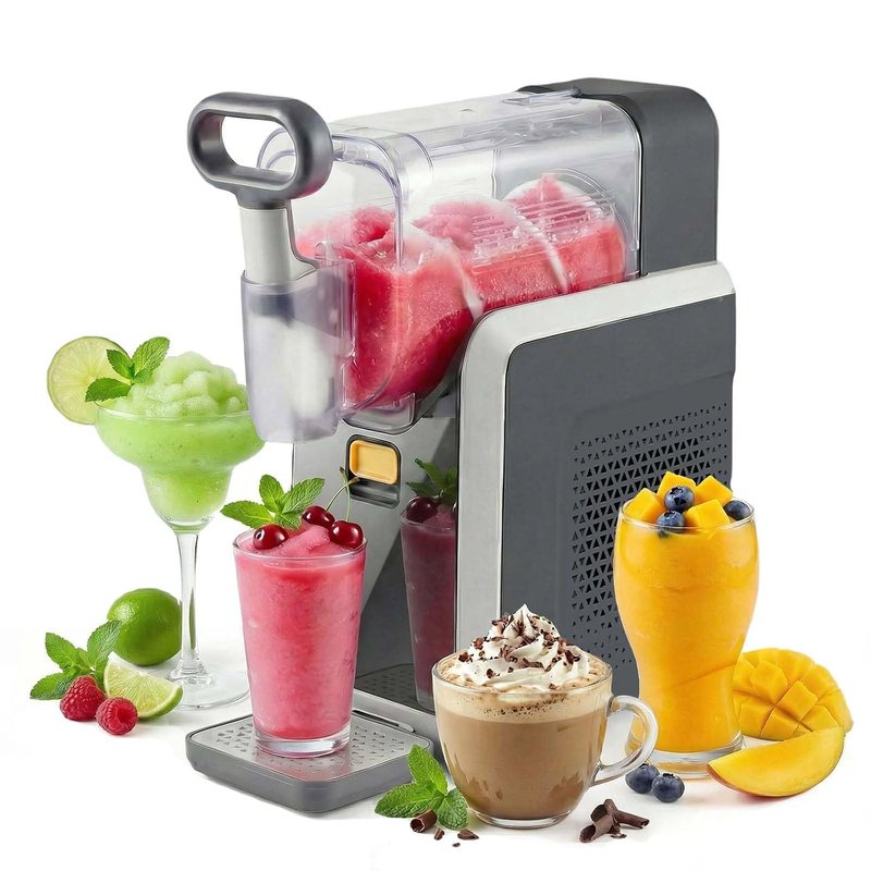 Spector Slush Machine, Frozen Drinks Maker 2L Capacity with 5 Preset & 9-Level Thickness, Rapid SilentCool Technology, Self-Clean, Makes Slush, Cocktails, Frappé, Milkshakes, Frozen Juice (Grey)